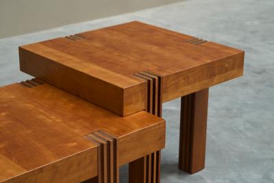 Stunning Architectural Set of Sectional Coffee or Side Tables 1980s