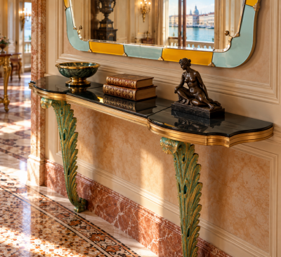 Stunning Art Deco Console Table with Matching Mirror circa 1930s