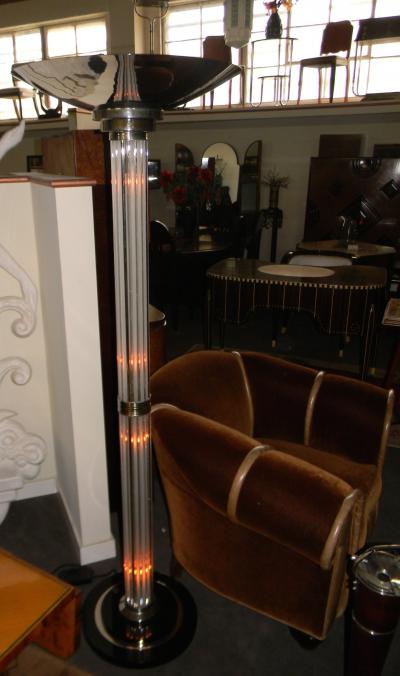 Stunning Art Deco Floor Lamp with glass rods and lights