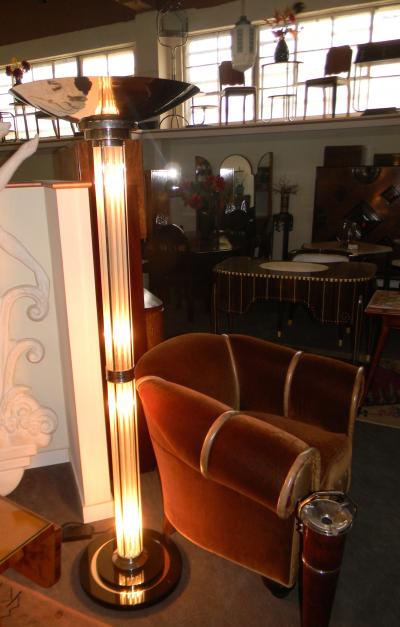 Stunning Art Deco Floor Lamp with glass rods and lights