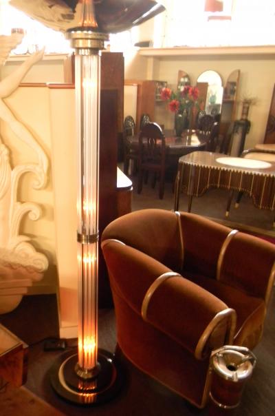 Stunning Art Deco Floor Lamp with glass rods and lights