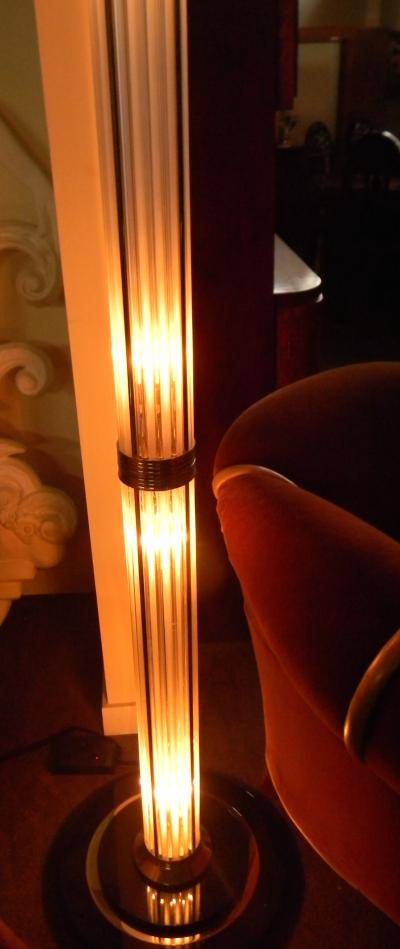 Stunning Art Deco Floor Lamp with glass rods and lights