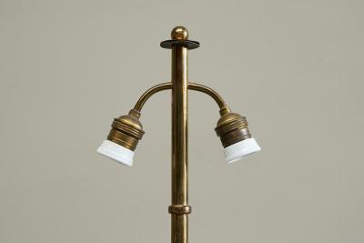 Stunning French Chinoiserie Table Lamp in Porcelain and Brass 1940s