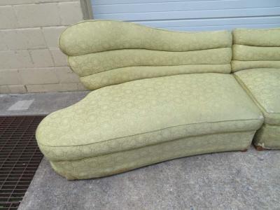 Stunning Hollywood Regency Butterfly Wing 1940s Two Piece Sectional Sofa