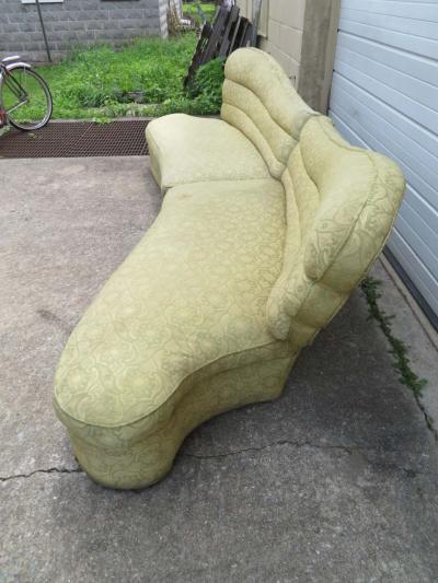 Stunning Hollywood Regency Butterfly Wing 1940s Two Piece Sectional Sofa