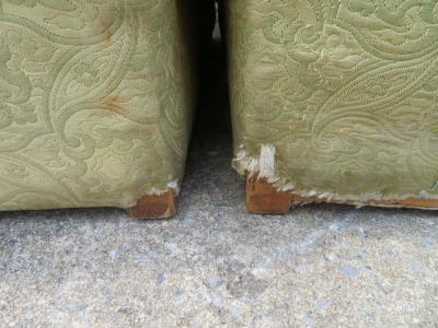 Stunning Hollywood Regency Butterfly Wing 1940s Two Piece Sectional Sofa