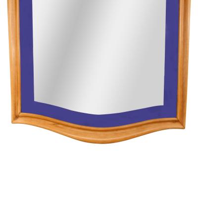 Stunning Italian Art Deco Mirror with Blue Edge 1930s