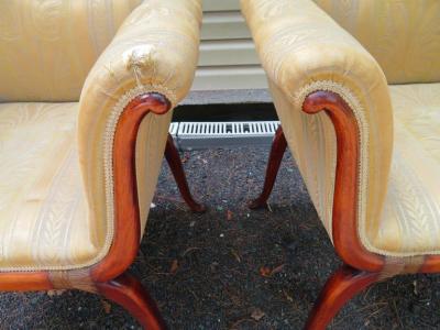 Stunning Karges Parler Deux Hollywood Regency High Low Armchairs