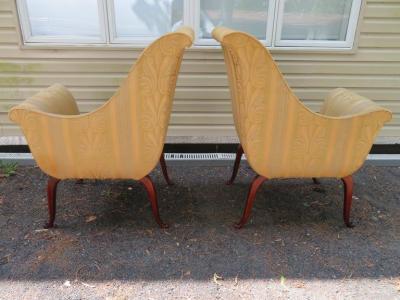 Stunning Karges Parler Deux Hollywood Regency High Low Armchairs