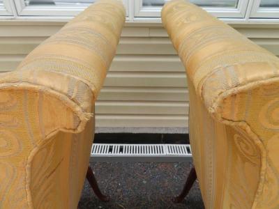 Stunning Karges Parler Deux Hollywood Regency High Low Armchairs