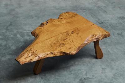 Stunning Live Edge Coffee Table in Solid Baltic Pine Europe 1960s