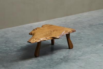Stunning Live Edge Coffee Table in Solid Baltic Pine Europe 1960s