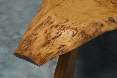 Stunning Live Edge Coffee Table in Solid Baltic Pine Europe 1960s