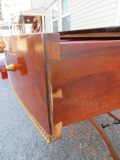Stunning Louis XVI Style French Mahogany Demilune Console Table