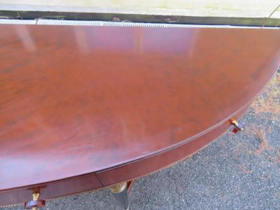 Stunning Louis XVI Style French Mahogany Demilune Console Table