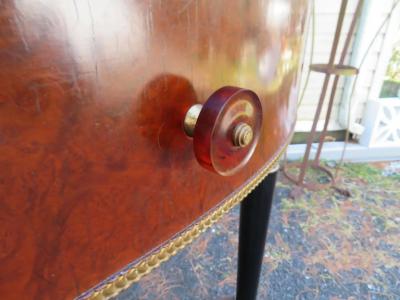 Stunning Louis XVI Style French Mahogany Demilune Console Table