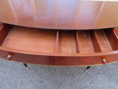 Stunning Louis XVI Style French Mahogany Demilune Console Table