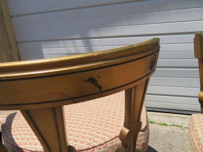 Stunning Pair Hollywood Regency Maison Jansen style Slipper Chairs