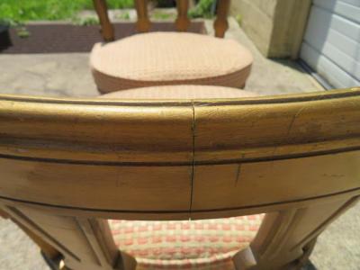 Stunning Pair Hollywood Regency Maison Jansen style Slipper Chairs