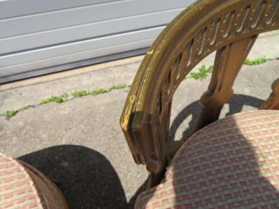 Stunning Pair Hollywood Regency Maison Jansen style Slipper Chairs