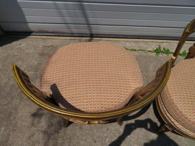 Stunning Pair Hollywood Regency Maison Jansen style Slipper Chairs