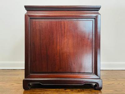 Stunning Pair Solid Rosewood Chinoiserie Nightstand End Table Mid Century
