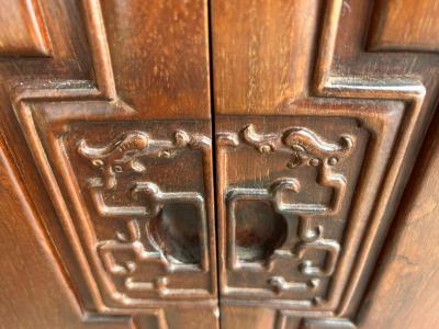 Stunning Pair Solid Rosewood Chinoiserie Nightstand End Table Mid Century