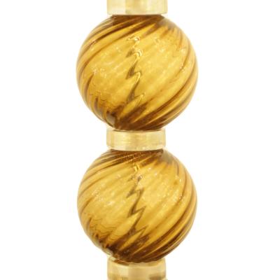 Stunning Pair of Bronze Murano Glass Sphere Table Lamps