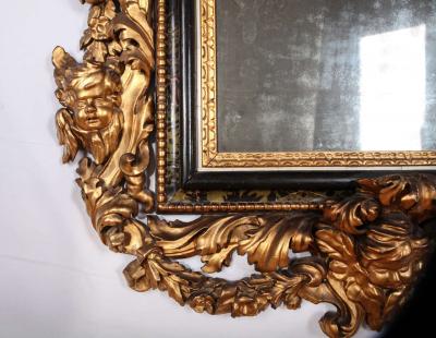 Stunning Pair of Carved Italian Giltwood Mirrors 17th Century