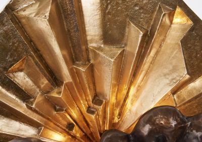 Stunning Pair of Cast Bronze Sconces France 1970s