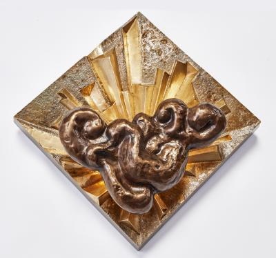 Stunning Pair of Cast Bronze Sconces France 1970s