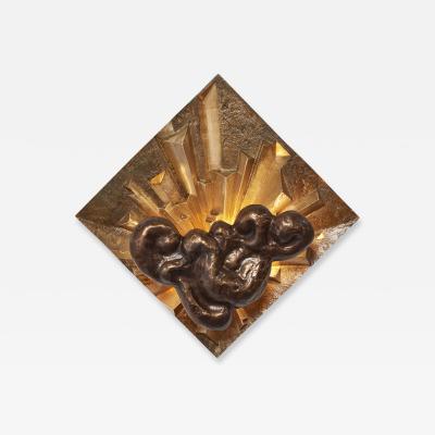 Stunning Pair of Cast Bronze Sconces France 1970s