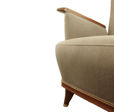 Stunning Pair of Italian Mahogany Club Chairs