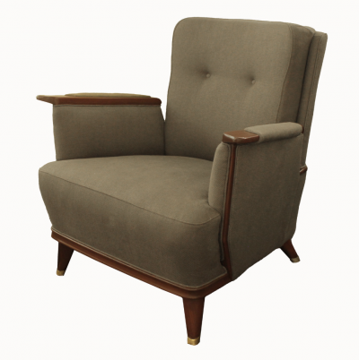 Stunning Pair of Italian Mahogany Club Chairs