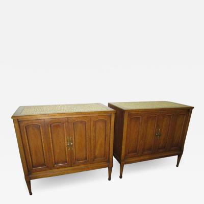 Stunning Pair of Mosaic Top Mid Century Modern Nightstands