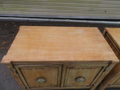 Stunning Pair of Neoclassical Distressed Bachelors Chests Hollywood Regency