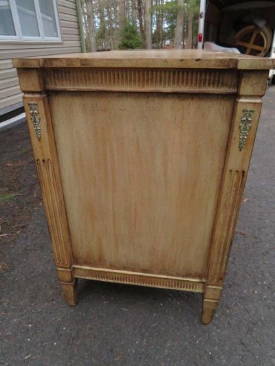 Stunning Pair of Neoclassical Distressed Bachelors Chests Hollywood Regency