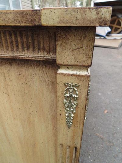 Stunning Pair of Neoclassical Distressed Bachelors Chests Hollywood Regency