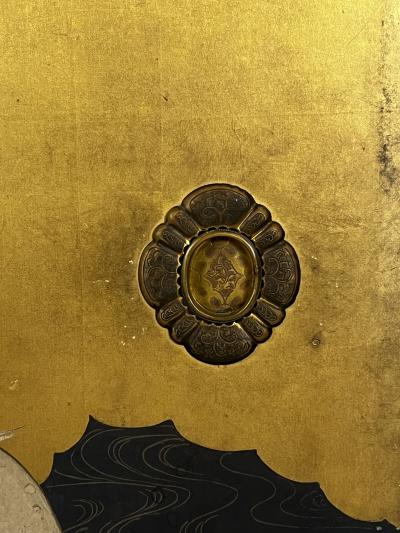 Stunning Set of Four 19th Century Edo Period Fusuma Door Decorative Panels