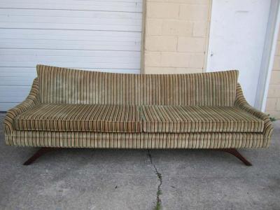 Stunning Splayed Walnut Legs Sofa Mid Century Modern