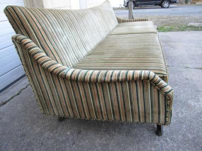 Stunning Splayed Walnut Legs Sofa Mid Century Modern