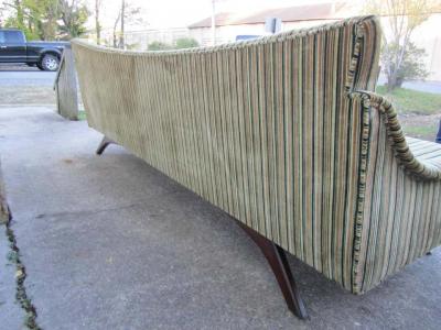 Stunning Splayed Walnut Legs Sofa Mid Century Modern