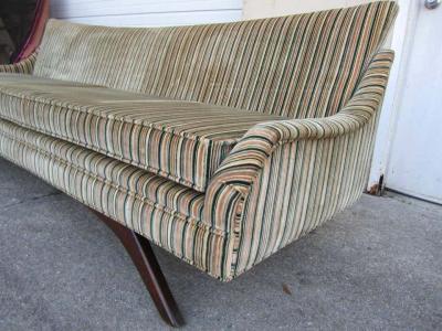 Stunning Splayed Walnut Legs Sofa Mid Century Modern