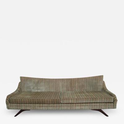 Stunning Splayed Walnut Legs Sofa Mid Century Modern