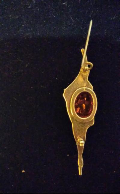 Stunning Sterling Silver with Amber Setting Brooch