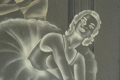 Stunning and Large Ballet Themed Art Deco Art Panel 1940s