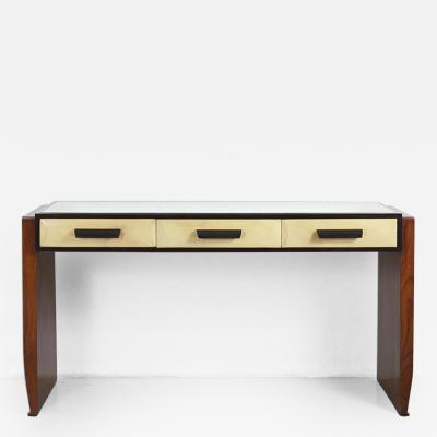 Stunning console table in macassar three drawers covered