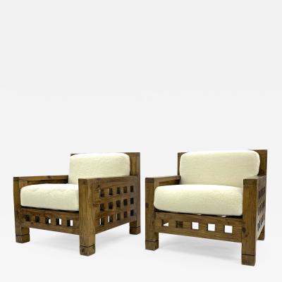 Stunning sturdy Alp pair of lounge chairs