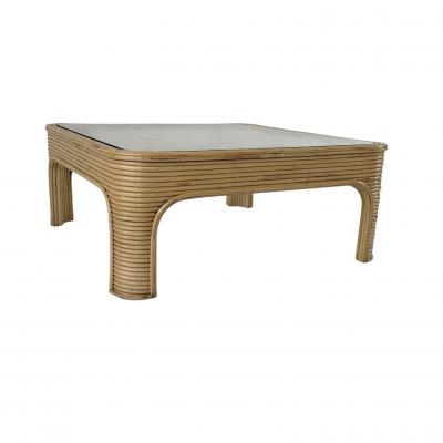 Style of Gabriella Crespi Pencil Reed Coffee Table 1970