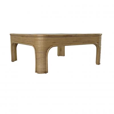 Style of Gabriella Crespi Pencil Reed Coffee Table 1970